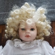 Vintage 14" Porcelian signed Pauline Doll Limited Edition 102 of 950- preowned