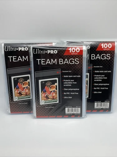 Ultra Pro Resealable Team Bags 3 Packs of 100 Team Bags, 300 Total