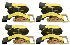 2" x30' Flat Hook Strap with Ratchet - Heavy Duty Cargo Tie Down - 4 PACK