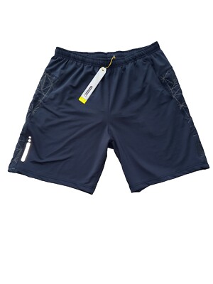 Punto Blanco Navy Blue  Circular Vents Athletic Shorts Large Reflective 2 And 1