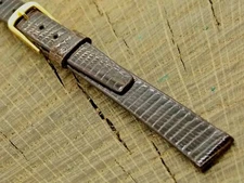Stylecraft Vintage NOS Unused Watch Band 11mm Brown Lizard w Gold Tone Buckle