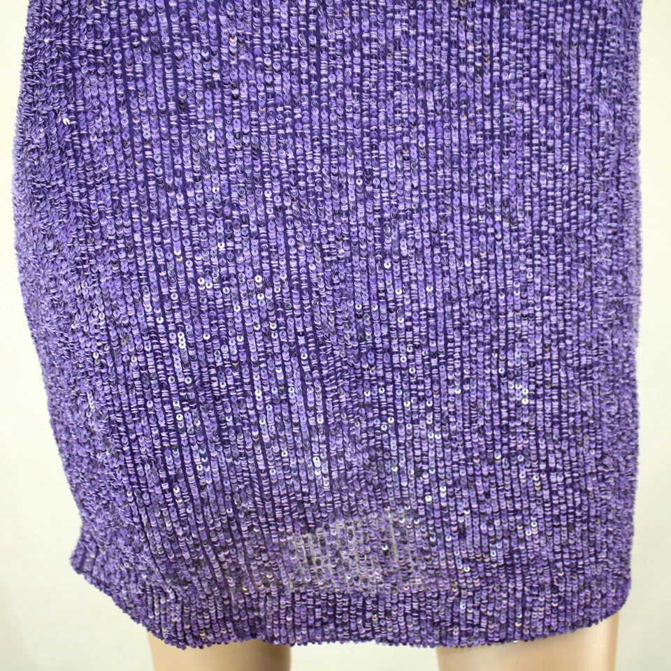 Vestido de coquetel Robert Rodriguez forrado de lavanda com miçangas 100% seda 2 - Imagem 3 de 4