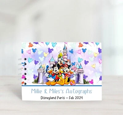 Personalised Mickey & Friends Signature Autograph Book, Disney World, Disneyland