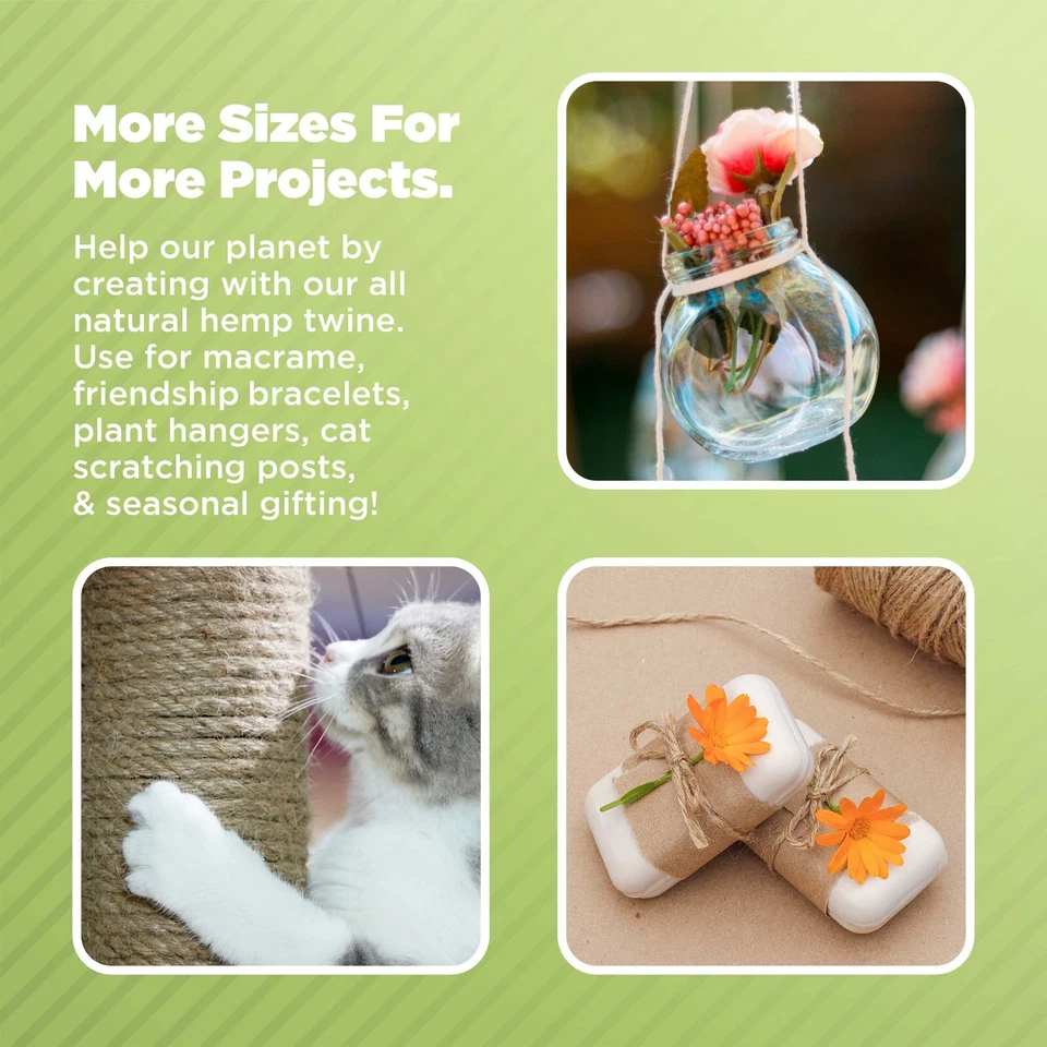 Cordel de cáñamo natural - Alta resistencia para cocina, joyería, manualidades y decoración Foto 4 de 4