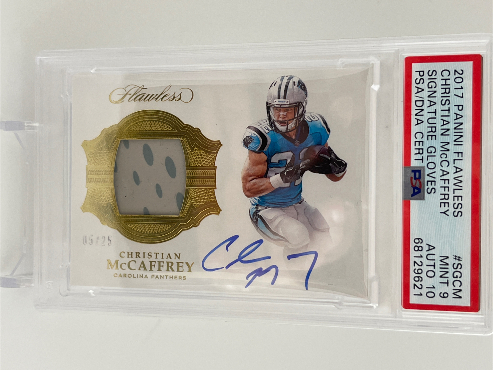 Christian McCaffrey Panini Flawless Signature Gloves #SGCM Base