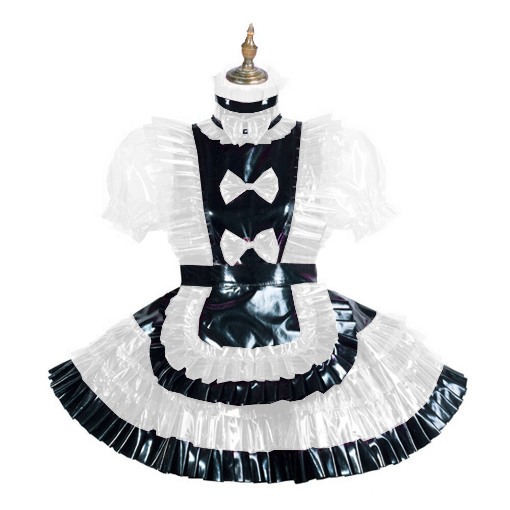 French Maid Sissy Sexy Girl Lockable PVC Dress Cosplay Costumes Tailor-made image 9