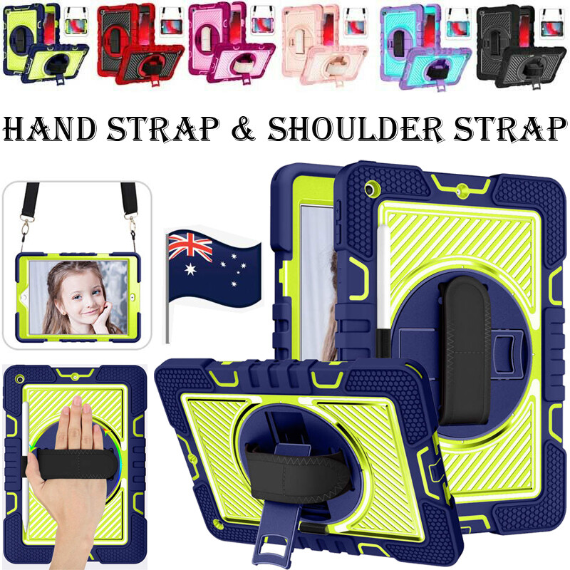 Heavy Duty Shockproof Stand Case For IPad 5th–11th Gen – Rotating, Pencil Holder, Kid-Friendly