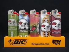 8 Bic Lighters Arizona Cardinals NFL Football Disposable (1 Lighter Per Design)