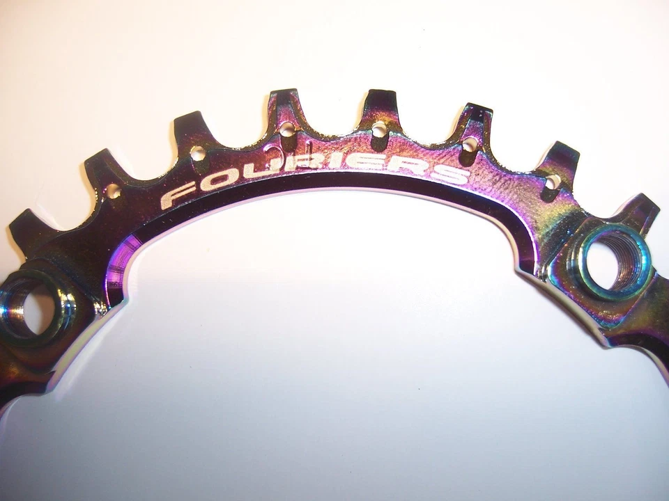 FOURIERS Steel BCD104 Chainring 32-34-36T Tooth Mountain Bike Ti-coated DX009CM - Image 4 of 4