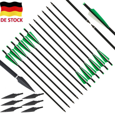 12X 20'' Carbonpfeile Bolzen 120 Grain Pfeilspitzen Bogenschießen Jagd OD 8.8mm