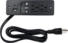 Power Recliner Emomo 2 Outlet Recessed Power Strip Model HX66P2U2R with Dual