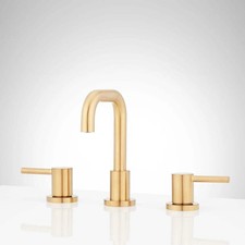 Signature Hardware Lexia Brushed Gold 1.2 GPM Widespread Bathroom Faucet SHWSCLE
