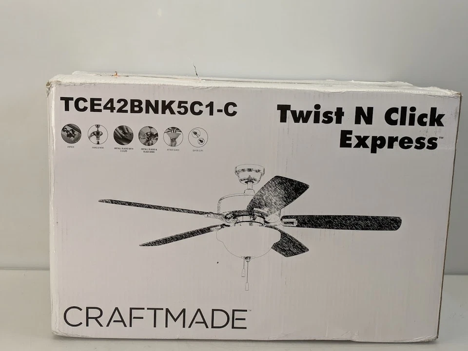 Craftmade Twist N Click 42 in. Indoor Dual Mount Ceiling Fan Brushed Nickel - Image 2 of 4