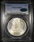 1891-S Morgan Silver Dollar - $1 PCGS MS64 CAC ✅ - Lustrous Flashy Example!