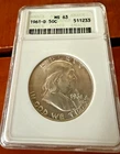 1961-D Franklin Half Dollar ANACS MS63 Certified 90% Silver 50C Coin