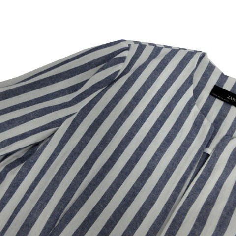 ZARA BASIC Collarless Cotton Jacket 3/4 Sleeve Ca… - image 2