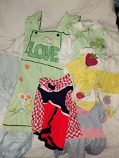 Lot of Vintage Baby Doll Clothes 4 Dresses  2 Pantsuits
