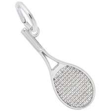 Mid-Plus Size Tennis Racquet Charm - Metal - Sterling Silver