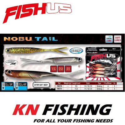 FISHUS NOBU TAIL Soft Silicon Lures Real Effect Scales 7,5cm 4 Stück