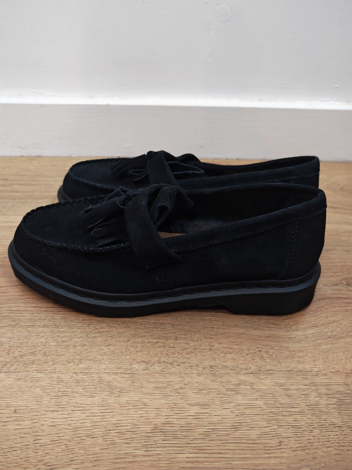 Dr. Martens Adrian Mono Tassel Loafers Black EH Suede UK 9 Men's Slip On image 2