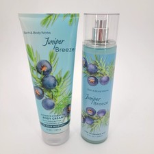 Bath  Body Works JUNIPER BREEZE Body Cream  Fragrance Mist 2 PC SET Full Size