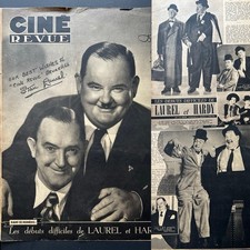 1947 Laurel & Hardy History French Cine Ephemera Photo Clippings 3Pg 28x38cm L&H