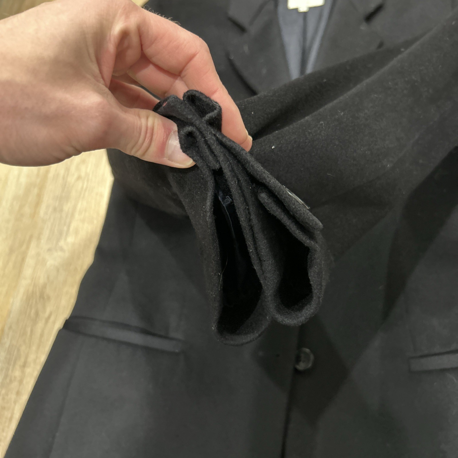 Armani Collezioni Blazer Womens Black Wool Mohair Single Breasted Jacket Size 10