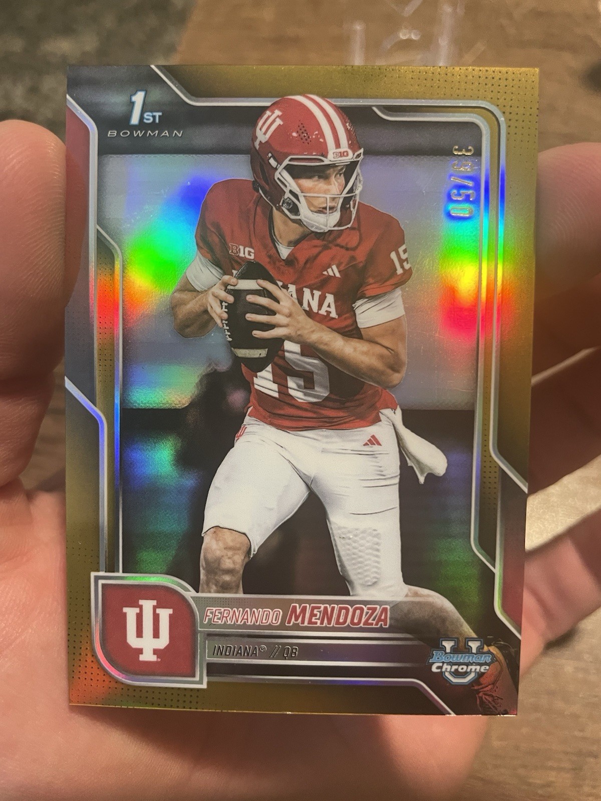 2025 Bowman U Chrome True Gold Refractor FERNANDO MENDOZA 1st /50