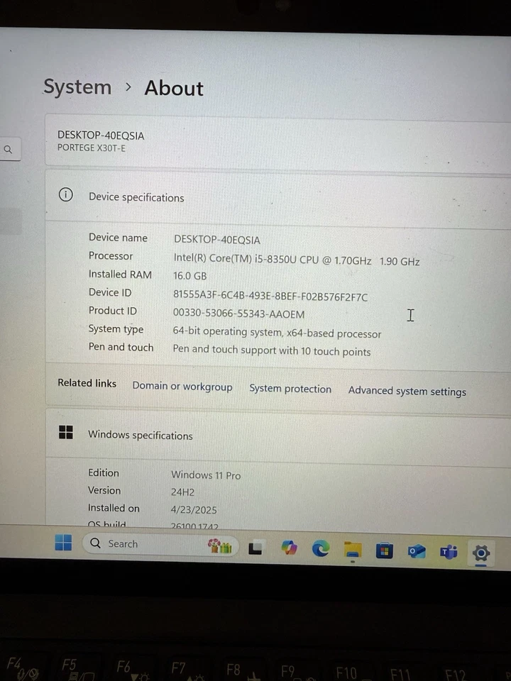 Toshiba Portege X30T-E i5-8350U 16GB DDR3 128GB SSD, TECLADO Azul Oscuro -Bueno Foto 2 de 4