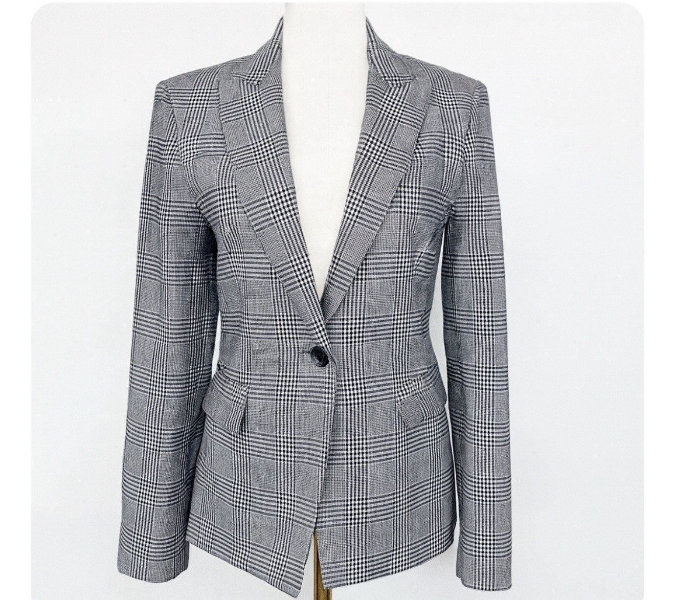 Veronica Beard Jacket Plaid One Button Women’s Bl… - image 2
