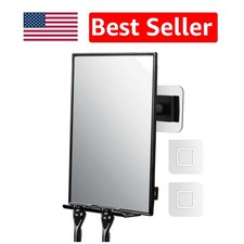 Wall-Mounted Shower Mirror with Squeegee  Razor Holder for Effortless Shaving