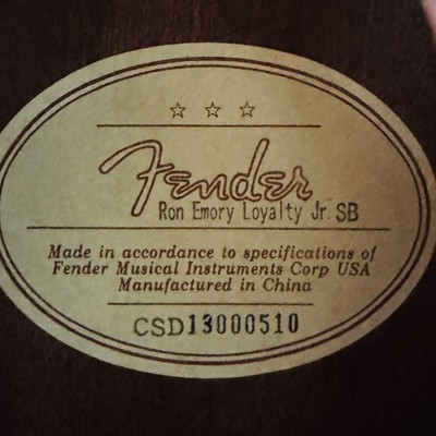 Fender acoustic guitar Ron Emory Loyalty Jr.SB Musical Instruments