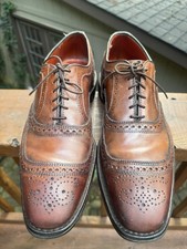 Allen Edmonds University Whiskey Brown Dainite Soles Leather Dress Shoes Sz 11 D