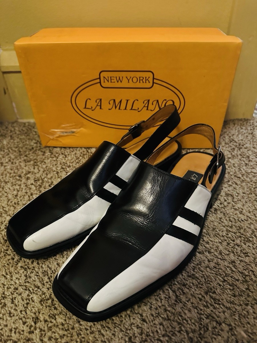 La Milano Italy Black Closed Toe Leather Sandals Size 12 La milano italy collection - Gem main image 4