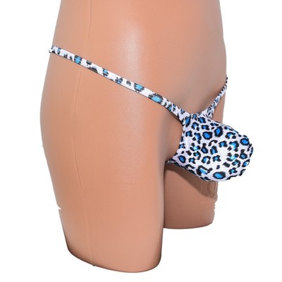 Mens thong bulge pouch Leopard Print (XXL)