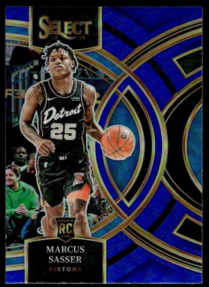Marcus Sasser 2023-24 Panini Select #114 Blue Prizms RC Pistons Basketball Card