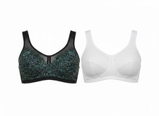 Petite Fleur BH schwarz gemustert und weiß (1952) 2 Stück Paket NEU