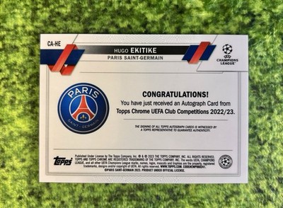 2022/23 Topps Chrome Hugo Ekitike Rookie RC Autograph Refractor