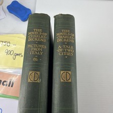 Vintage Tale Of Two Cities Pictures From Italy Dickens Caxton HC Illus UK 2 Vol