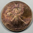 2001 Silver American Eagle $1 Coin .999 Fine Silver Toned (BU)