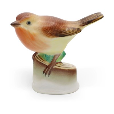 Herend Porzellan Handbemalter Gelber Vogel - Vintage Handgefertigte Tierfigur - 