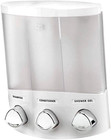 Products, White 76354 Euro Series TRIO 3-Chamber Soap and Shower Dispenser