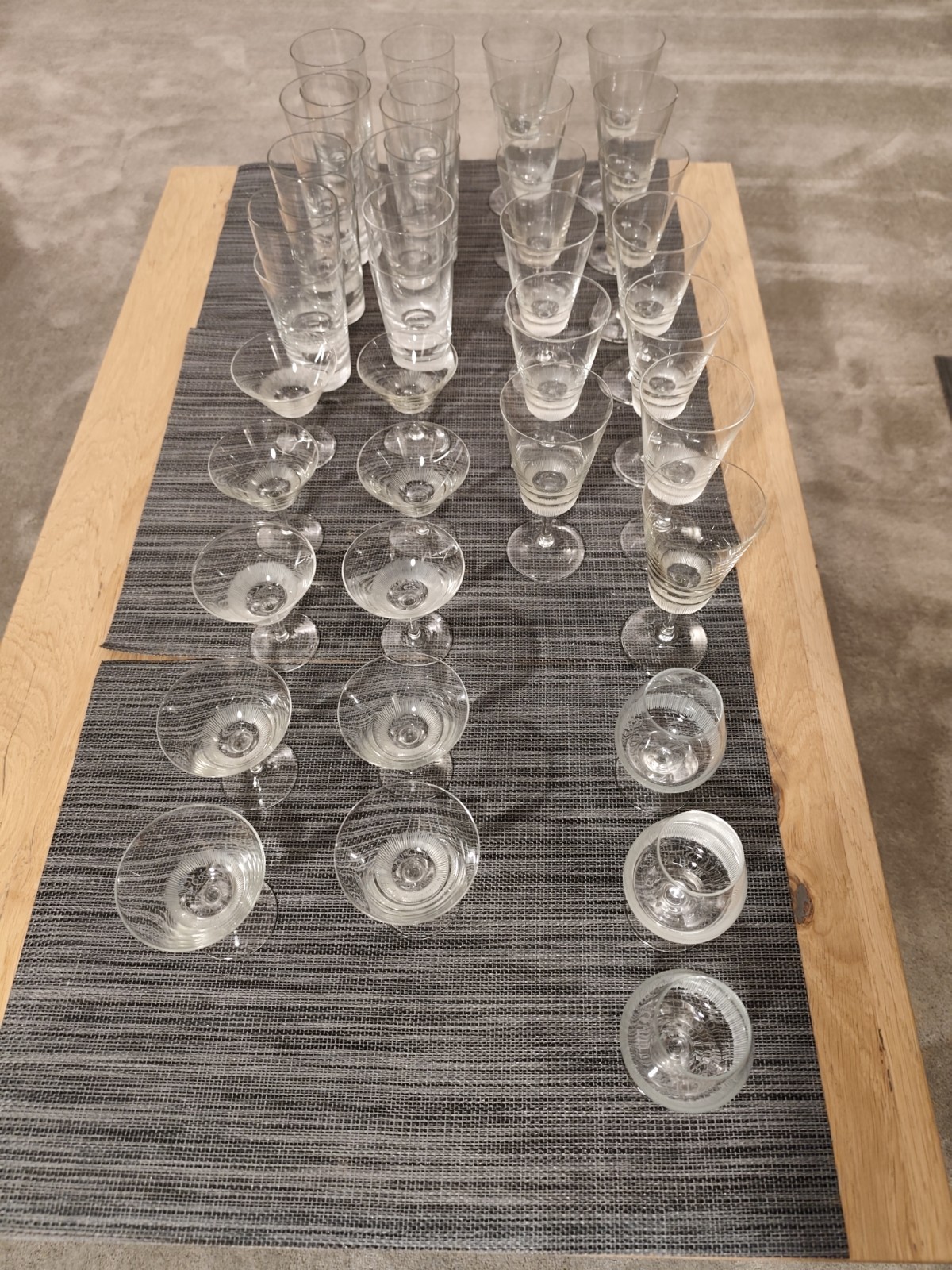 Ichendorf "Corona" Gläser-Set 42tlg Kristallschliff Retro 50/60er Jahre