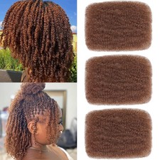 16 Inch 3 Packs 90g Honey Brown Afro Kinkys Bulk Hair For Dreadlocks, Loc Rep...