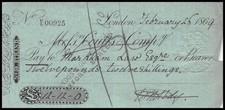 Antique 1869 Victorian Ephemera COUTTS & CO Bank Cheque Check #C13-1
