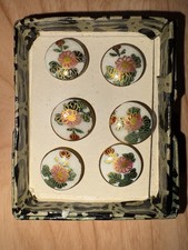 100 year antique Japanese Satsuma flower buttons original
