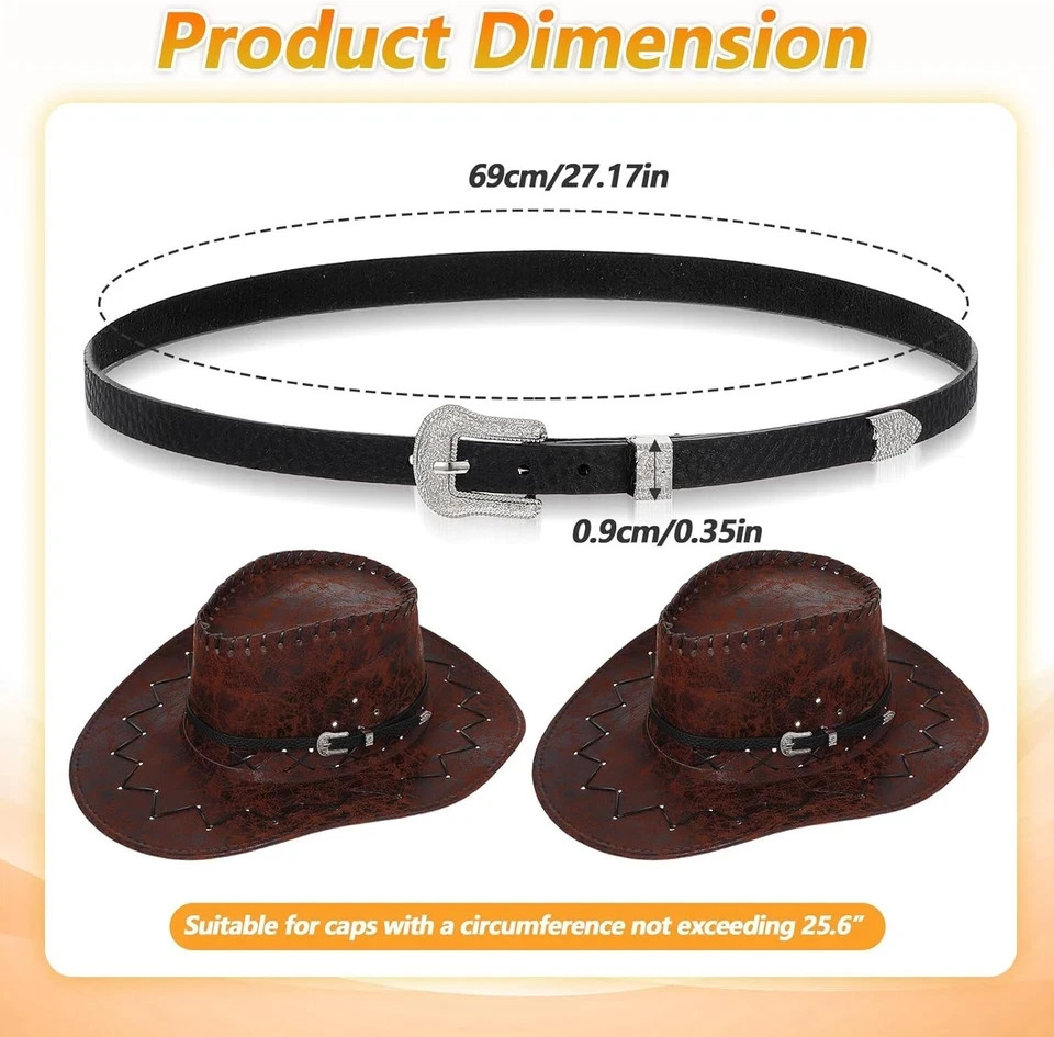 Cowboy Hat Band for Men Women, Adjustable Cowboy Hat  display picture 1