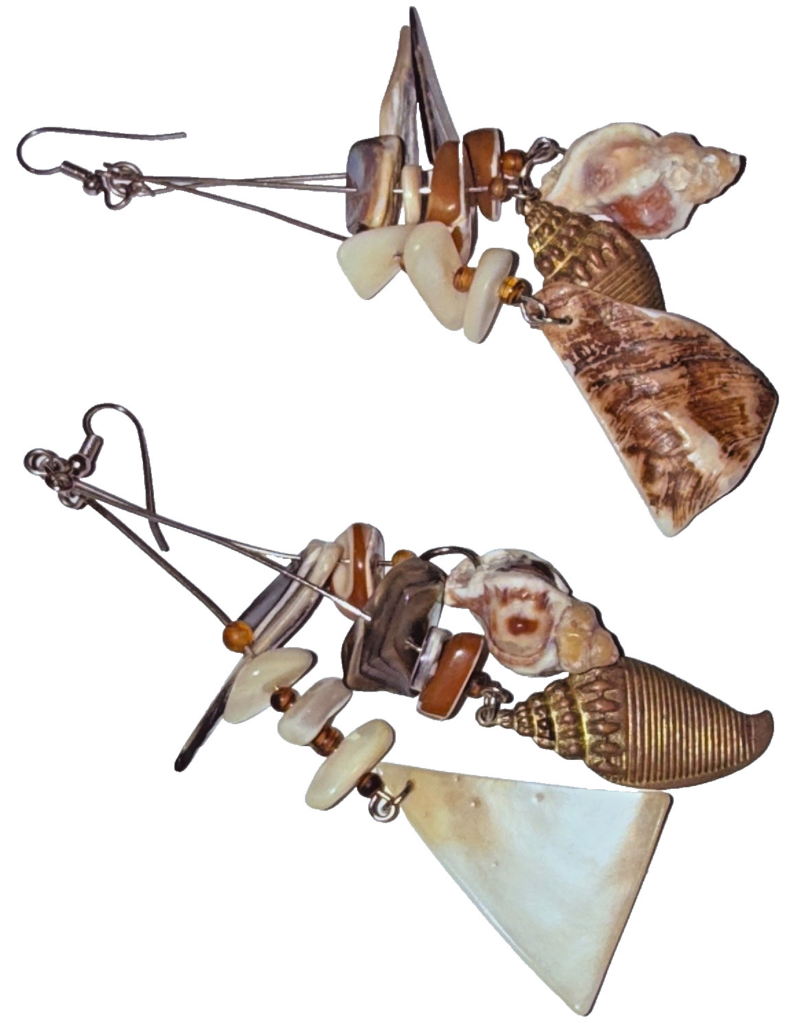 VINTAGE LARGE ARTISAN ASSORTED SHELL MODERNIST DA… - image 5