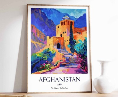 5_Afghanistan Reisedruck, Vintage Afghan Art Poster, Kabul Print, Islamische Deko