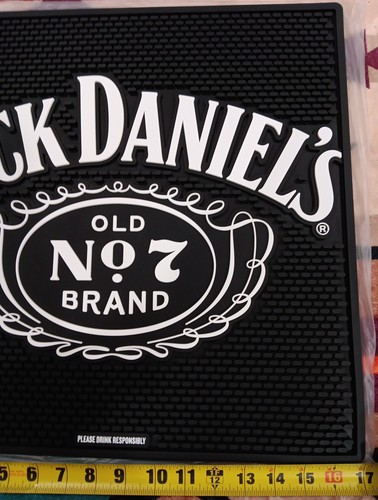 Jack Daniel's Old No. 7 Bar Mat Runner Mat No Spill No Drip 17 X 17 In Whiskey - Picture 4 of 10